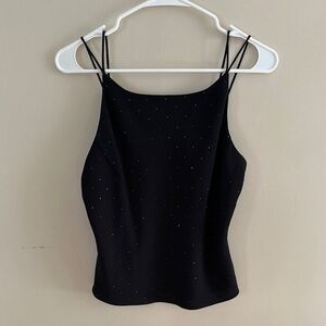 Vintage Y2K black rhinestone sparkle top